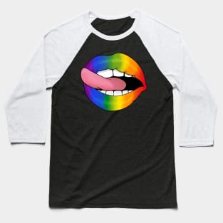 Rainbow Lips LGBT Gay pride flag - I Licked It So It's Mine design Baseball T-Shirt